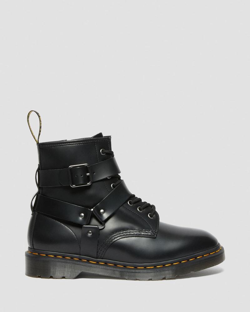 Men's Dr Martens Cristofor Leather Harness Lace Up Boots Black | AU 541KOR